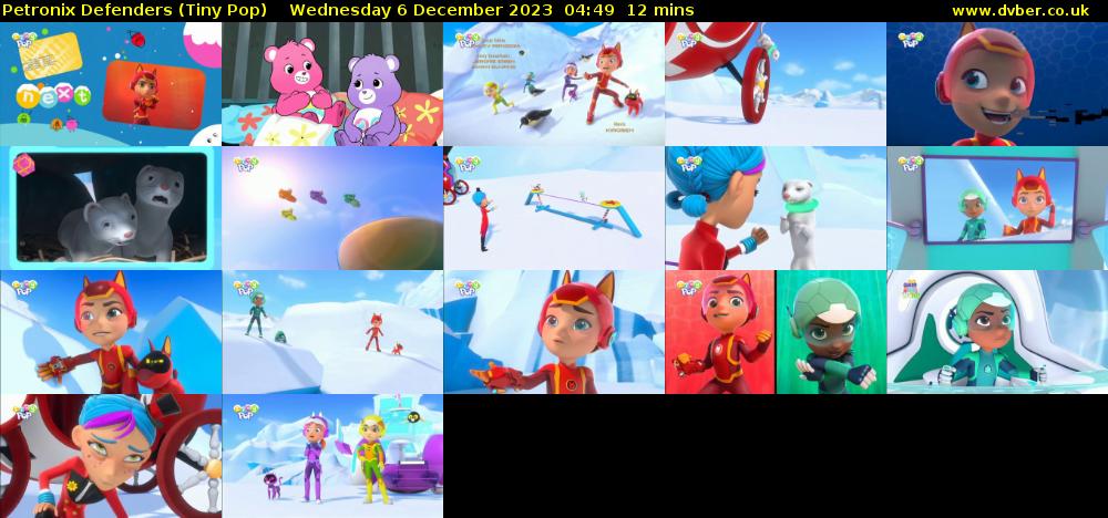 Petronix Defenders (Tiny Pop) Wednesday 6 December 2023 04:49 - 05:01