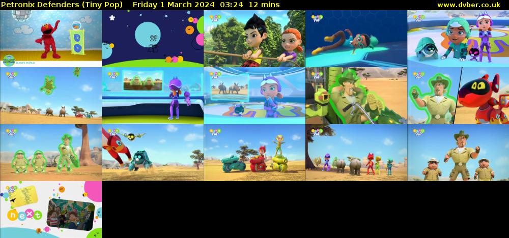 Petronix Defenders (Tiny Pop) Friday 1 March 2024 03:24 - 03:36