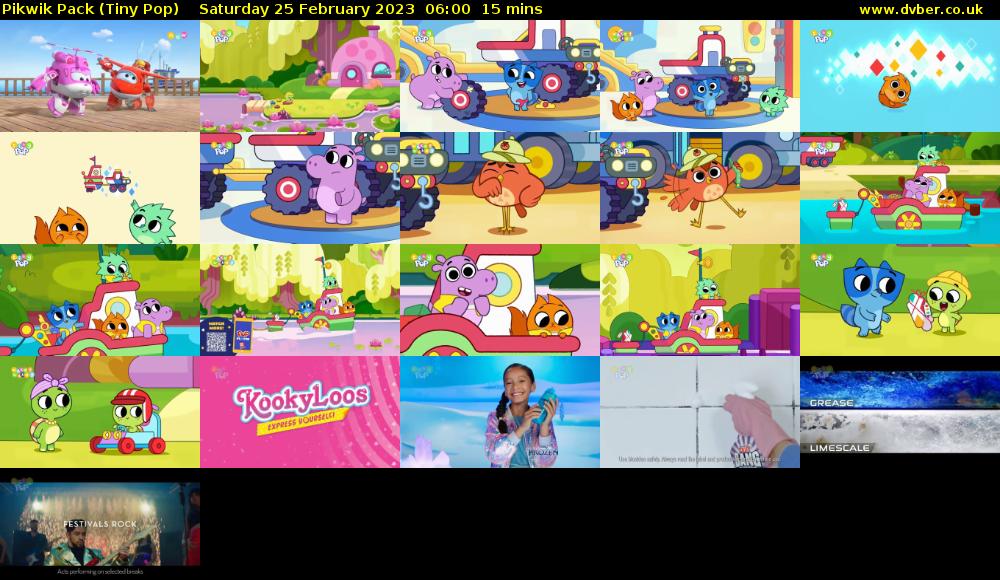 Pikwik Pack (Tiny Pop) Saturday 25 February 2023 06:00 - 06:15