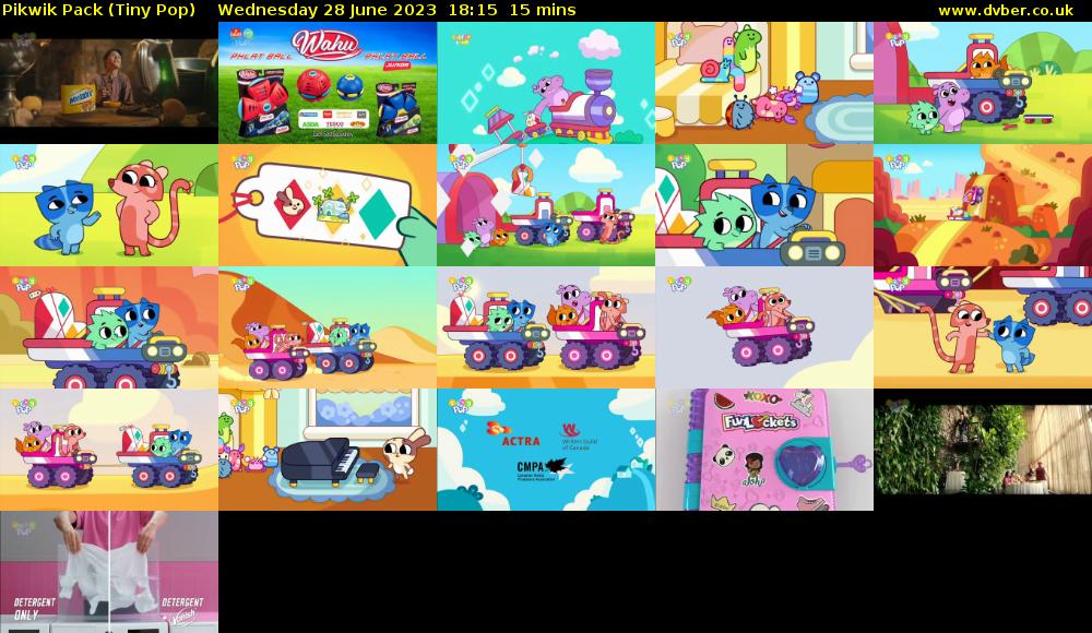 Pikwik Pack (Tiny Pop) Wednesday 28 June 2023 18:15 - 18:30