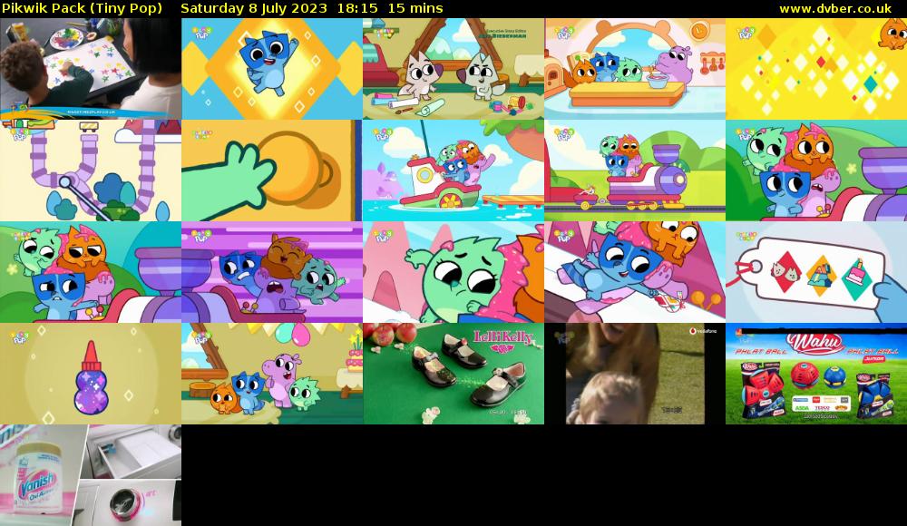 Pikwik Pack (Tiny Pop) Saturday 8 July 2023 18:15 - 18:30