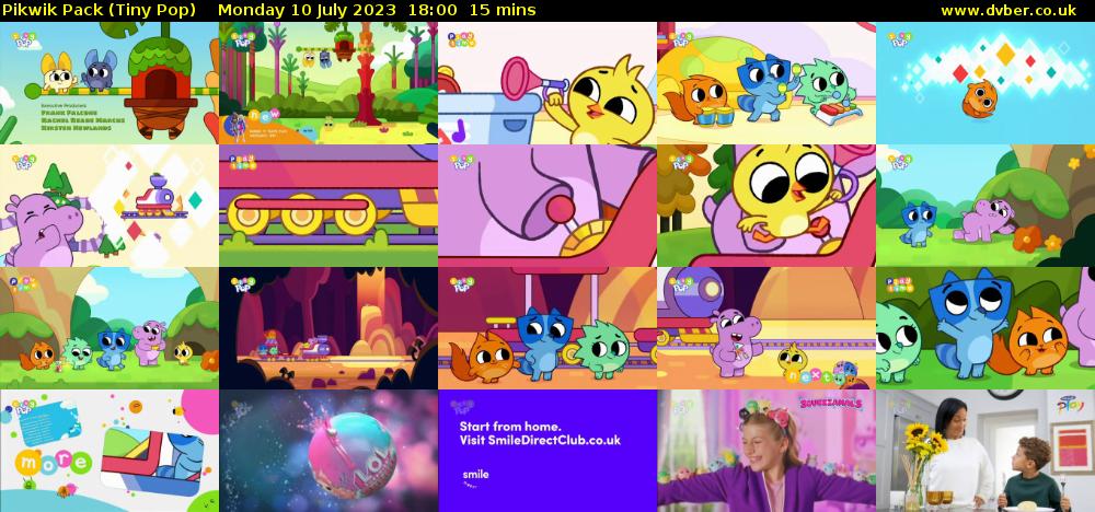 Pikwik Pack (Tiny Pop) Monday 10 July 2023 18:00 - 18:15