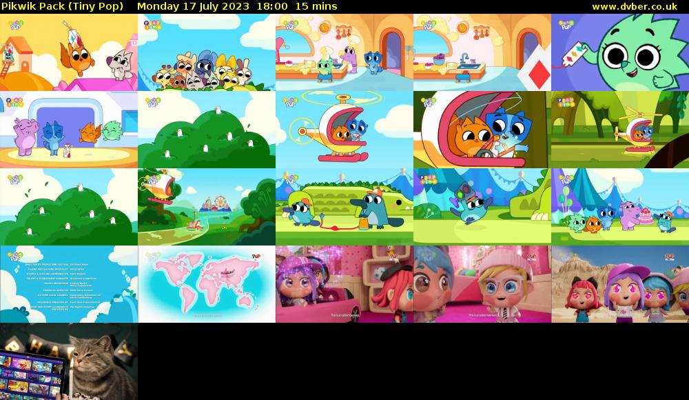 Pikwik Pack (Tiny Pop) Monday 17 July 2023 18:00 - 18:15