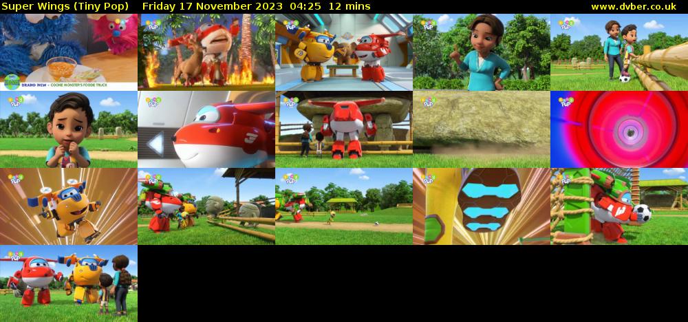 Super Wings (Tiny Pop) Friday 17 November 2023 04:25 - 04:37