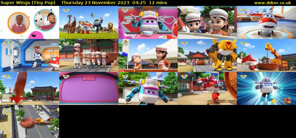 Super Wings (Tiny Pop) Thursday 23 November 2023 04:25 - 04:37