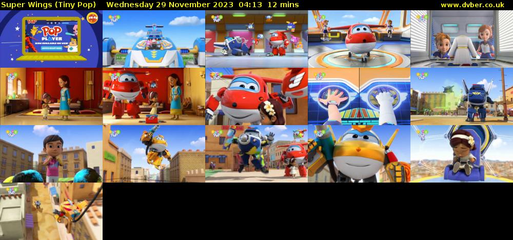 Super Wings (Tiny Pop) Wednesday 29 November 2023 04:13 - 04:25