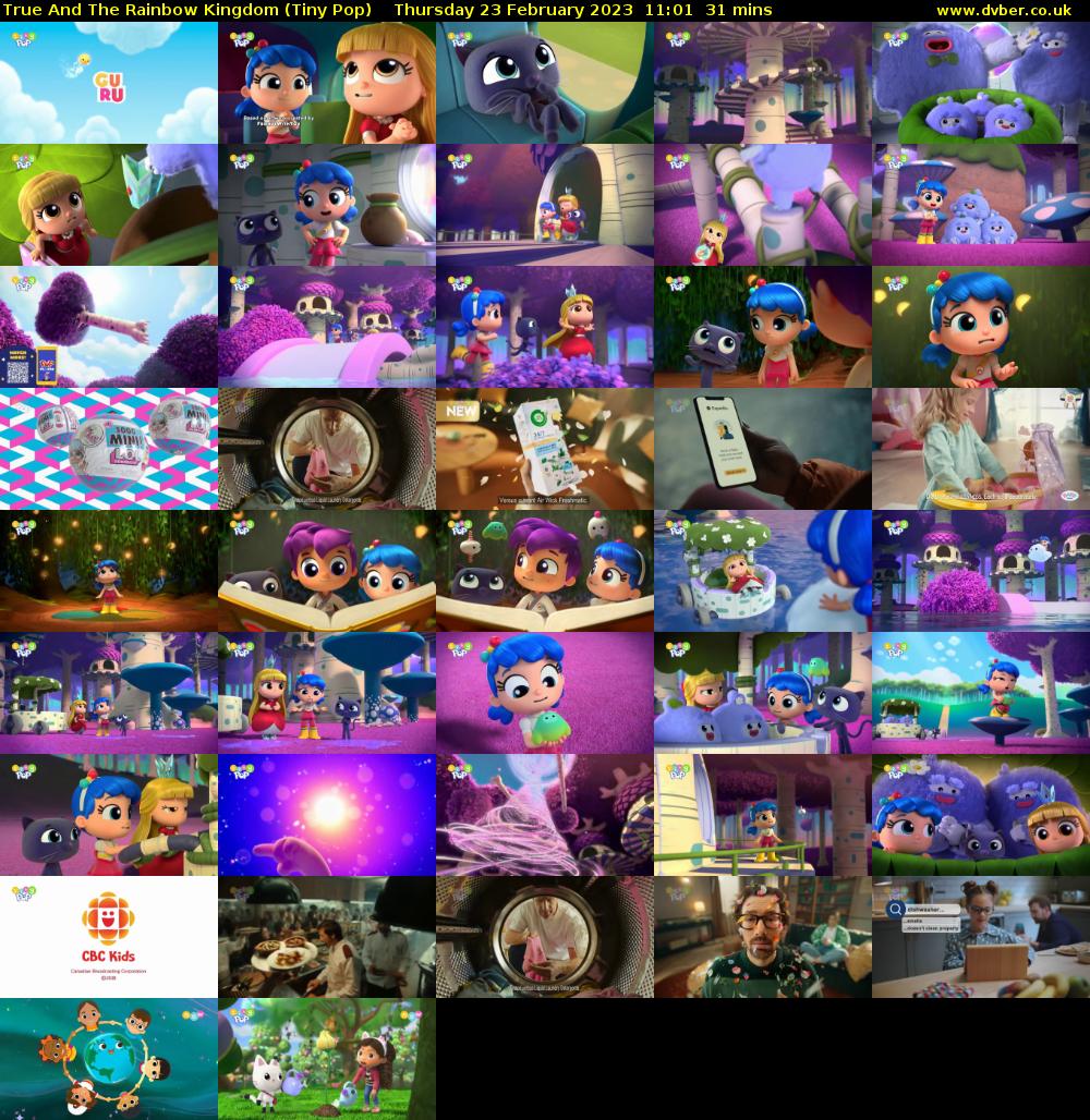True And The Rainbow Kingdom (Tiny Pop) Thursday 23 February 2023 11:01 - 11:32