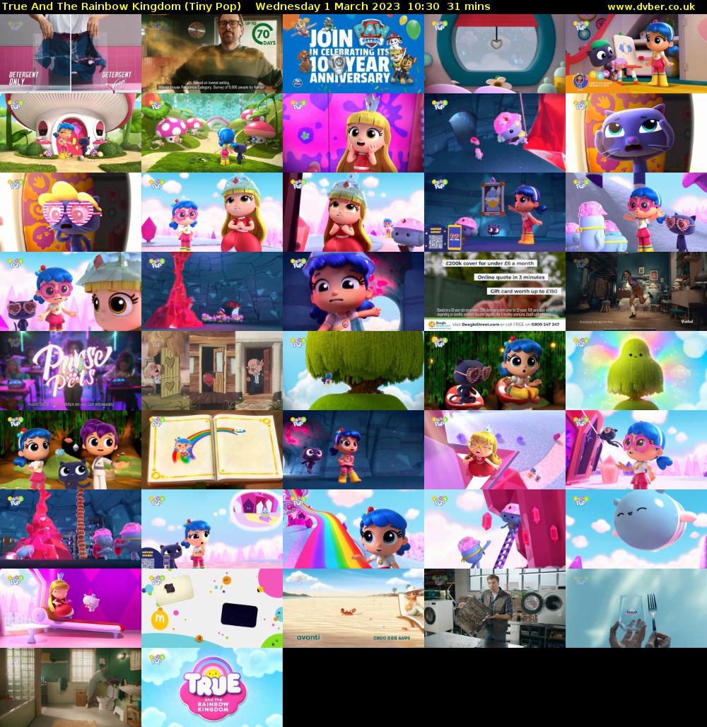 True And The Rainbow Kingdom (Tiny Pop) Wednesday 1 March 2023 10:30 - 11:01