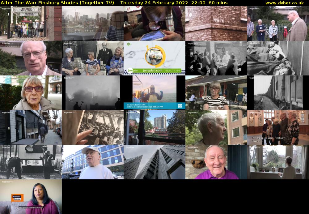 After The War: Finsbury Stories (Together TV) Thursday 24 February 2022 22:00 - 23:00