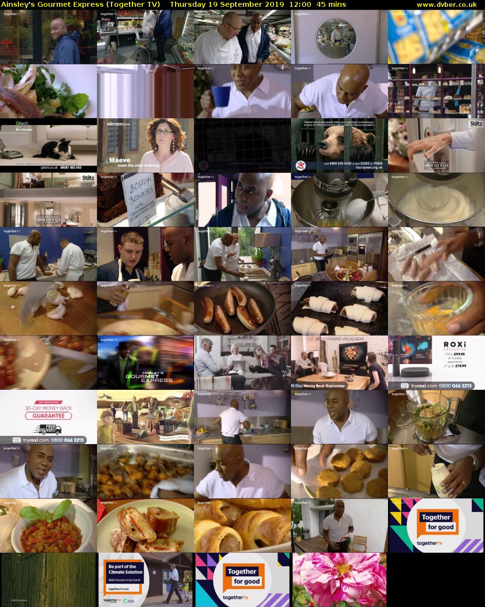 Ainsley's Gourmet Express (Together TV) Thursday 19 September 2019 12:00 - 12:45