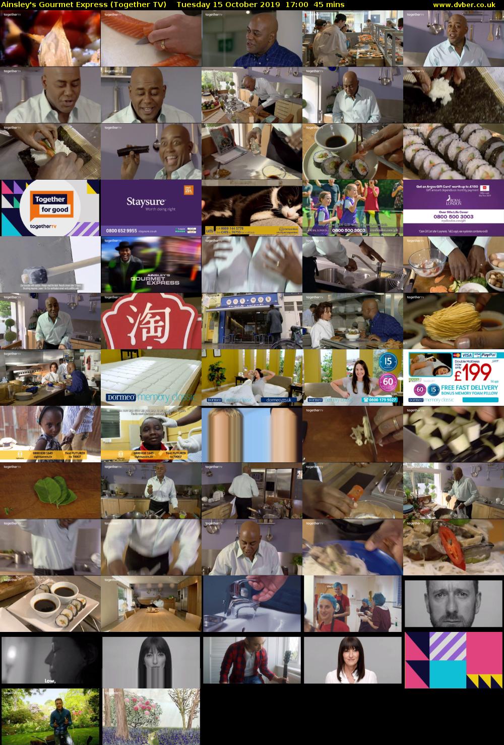 Ainsley's Gourmet Express (Together TV) Tuesday 15 October 2019 17:00 - 17:45