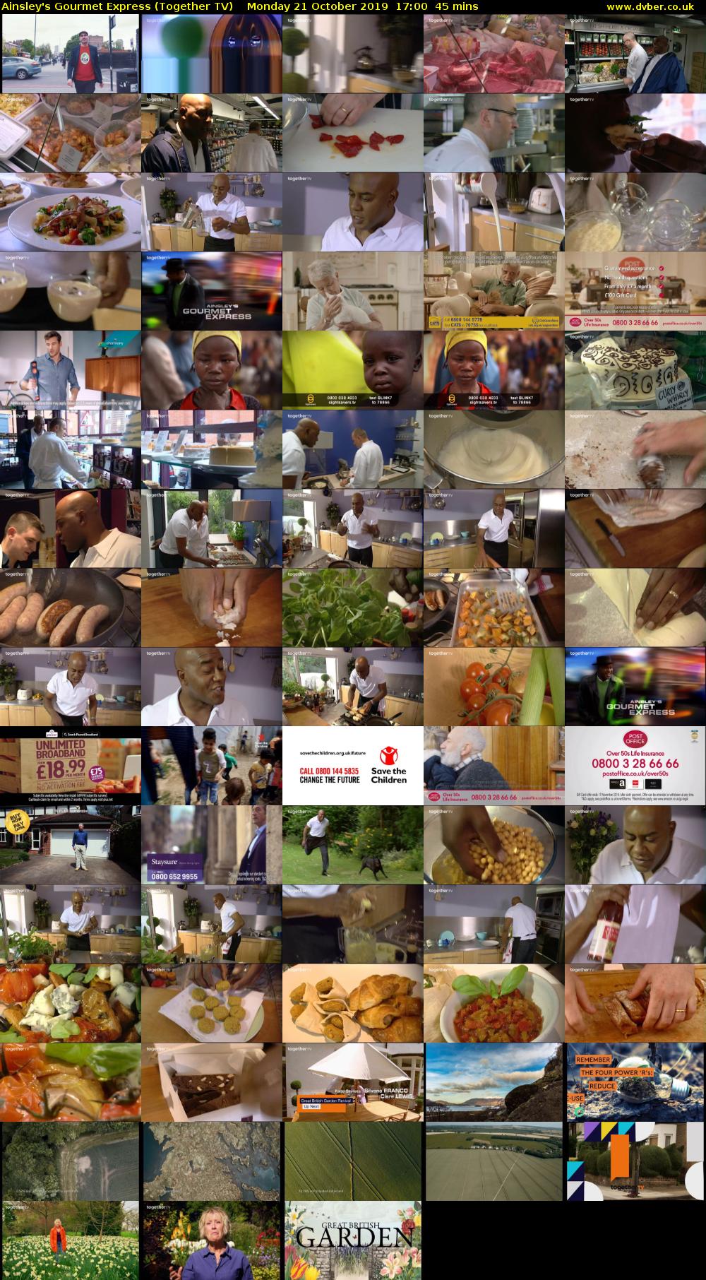 Ainsley's Gourmet Express (Together TV) Monday 21 October 2019 17:00 - 17:45