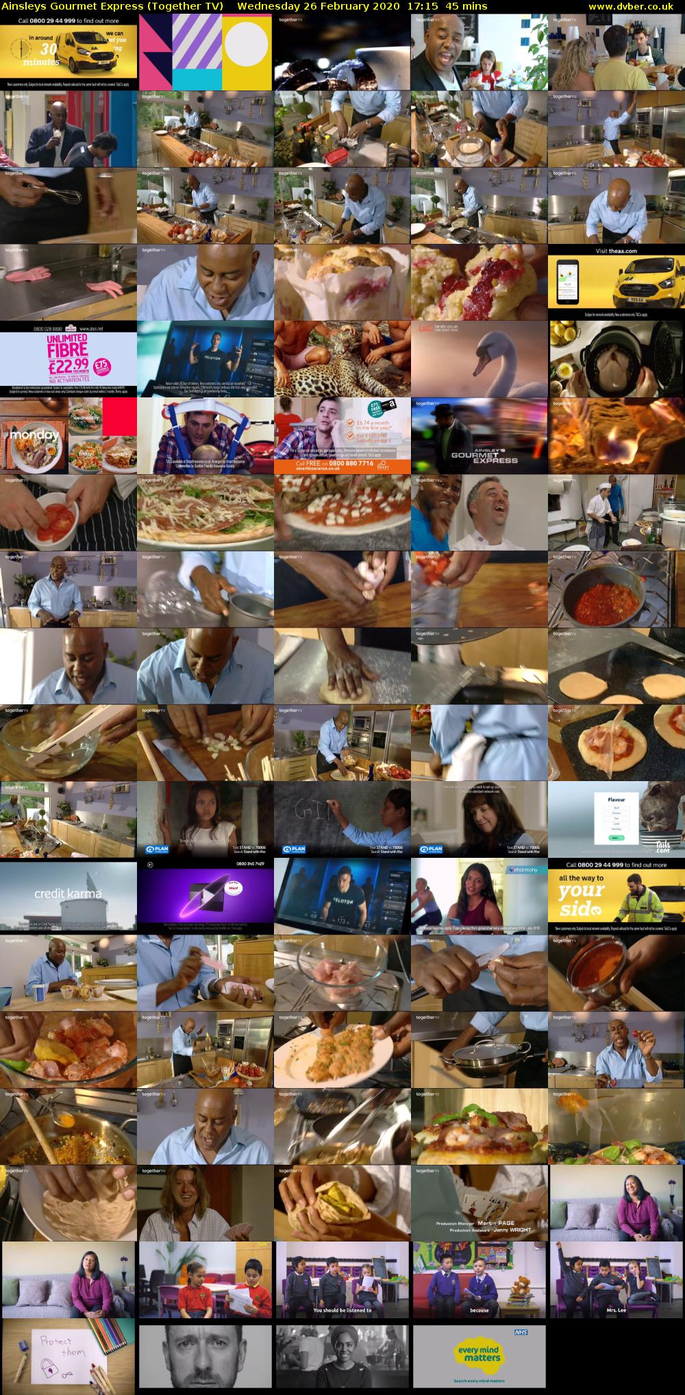 Ainsleys Gourmet Express (Together TV) Wednesday 26 February 2020 17:15 - 18:00