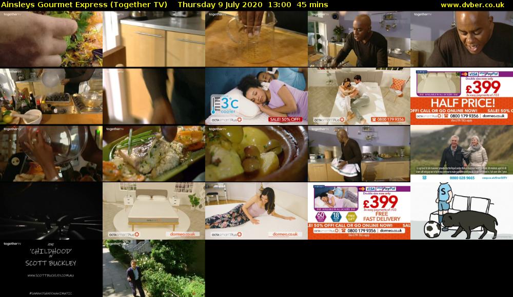 Ainsleys Gourmet Express (Together TV) Thursday 9 July 2020 13:00 - 13:45