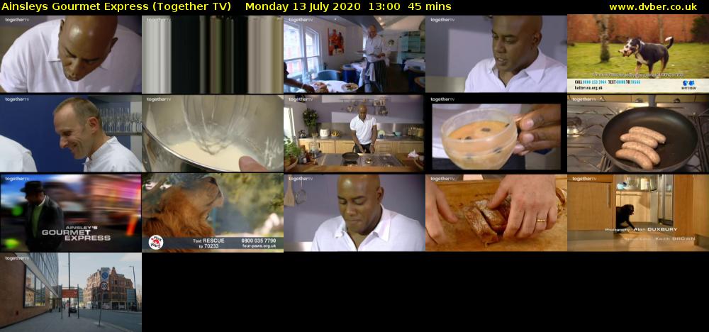 Ainsleys Gourmet Express (Together TV) Monday 13 July 2020 13:00 - 13:45
