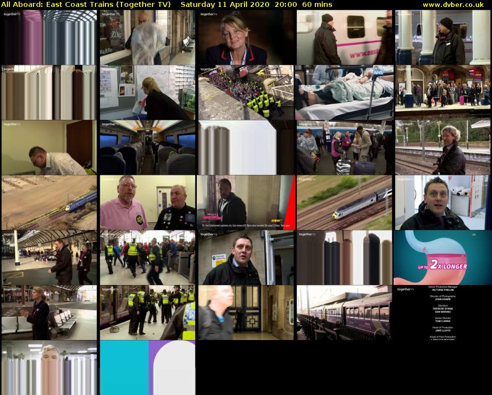 All Aboard: East Coast Trains (Together TV) Saturday 11 April 2020 20:00 - 21:00