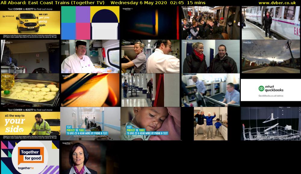 All Aboard: East Coast Trains (Together TV) Wednesday 6 May 2020 02:45 - 03:00
