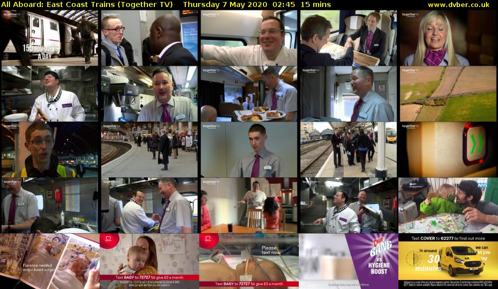 All Aboard: East Coast Trains (Together TV) Thursday 7 May 2020 02:45 - 03:00