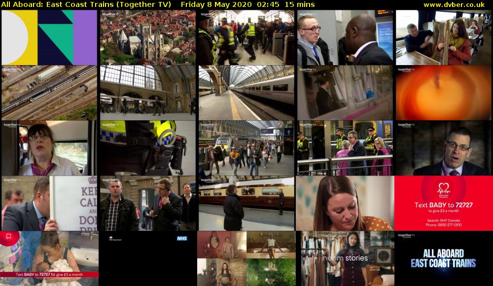 All Aboard: East Coast Trains (Together TV) Friday 8 May 2020 02:45 - 03:00