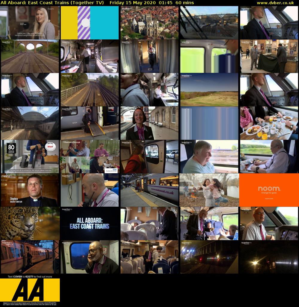 All Aboard: East Coast Trains (Together TV) Friday 15 May 2020 01:45 - 02:45
