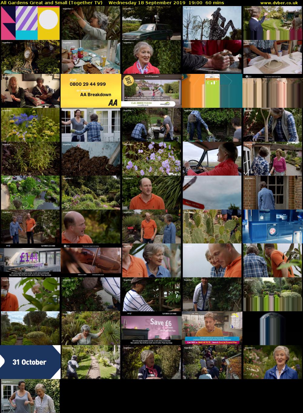 All Gardens Great and Small (Together TV) Wednesday 18 September 2019 19:00 - 20:00