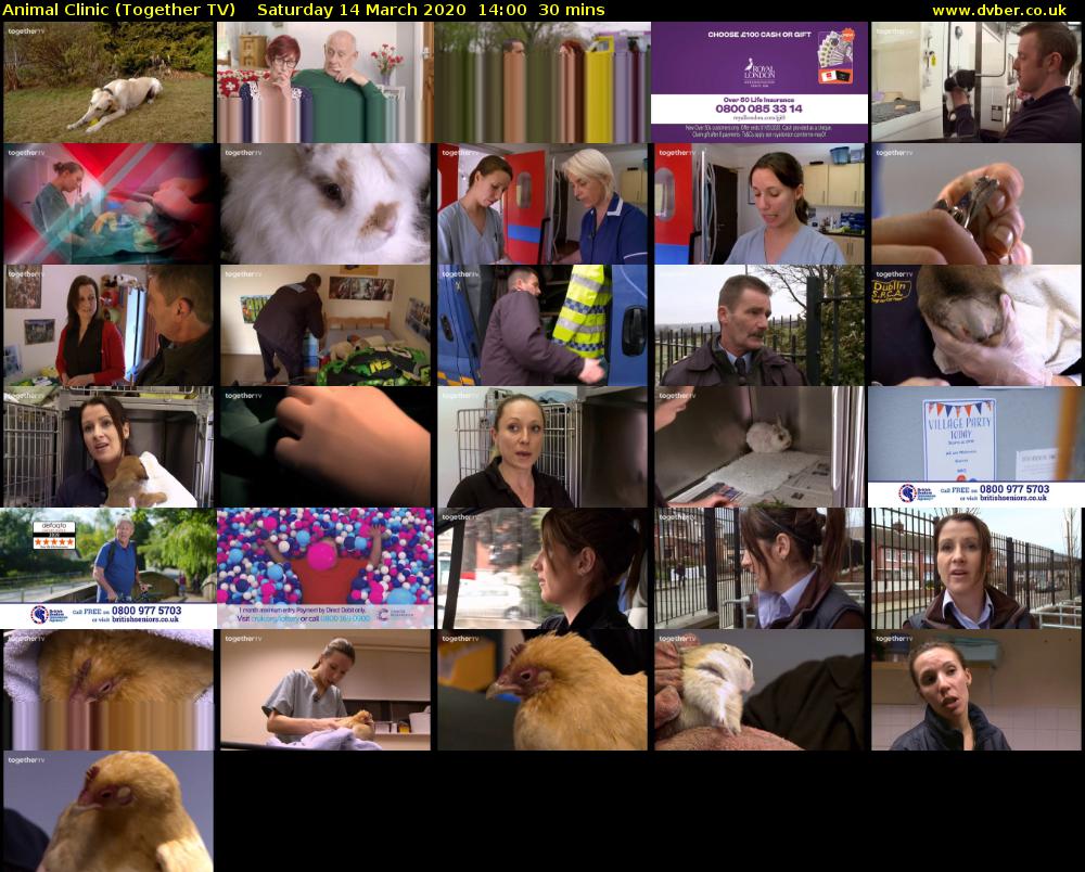 Animal Clinic (Together TV) Saturday 14 March 2020 14:00 - 14:30