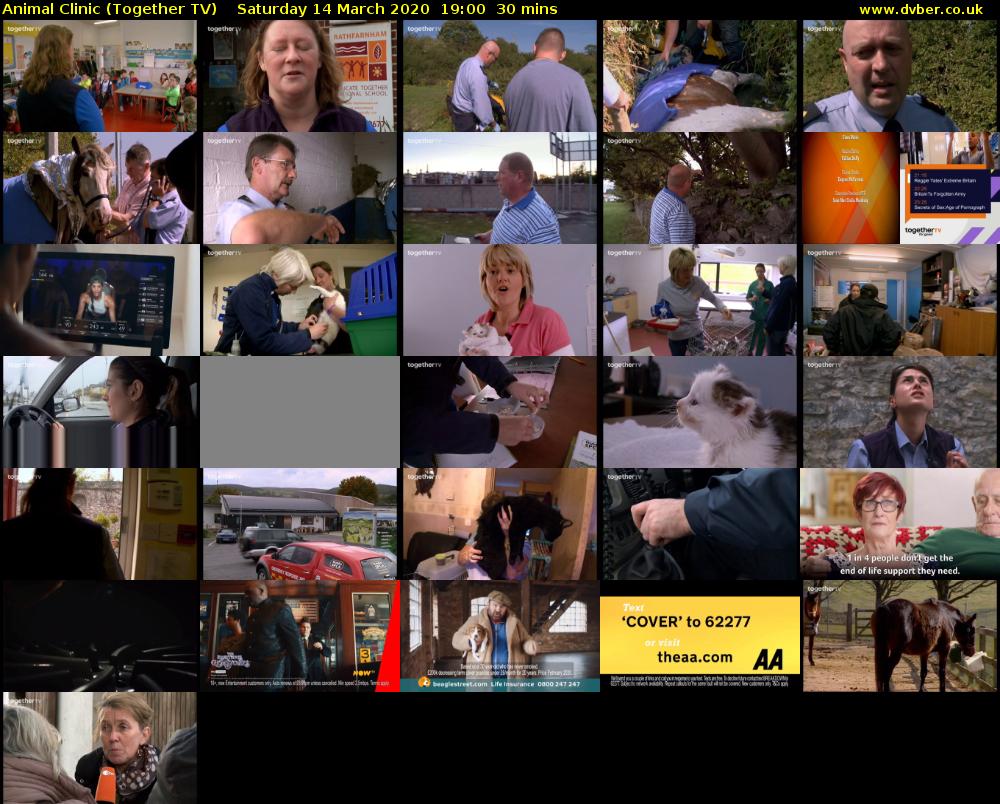 Animal Clinic (Together TV) Saturday 14 March 2020 19:00 - 19:30