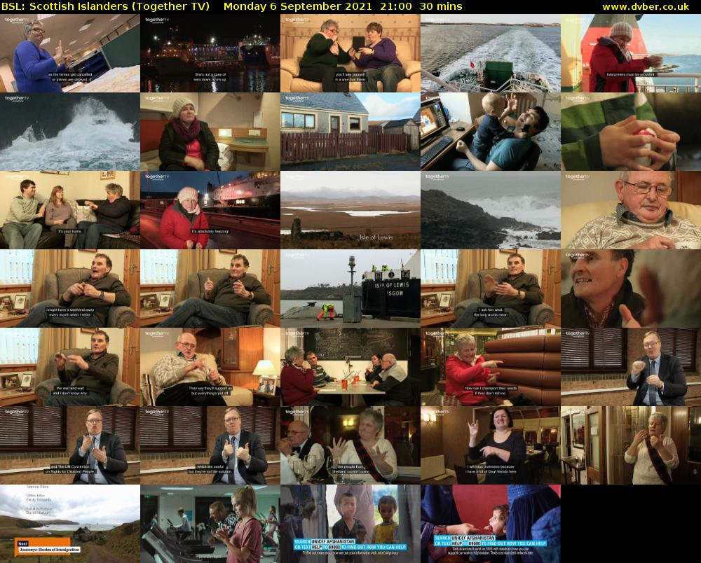 BSL: Scottish Islanders (Together TV) Monday 6 September 2021 22:00 - 22:30