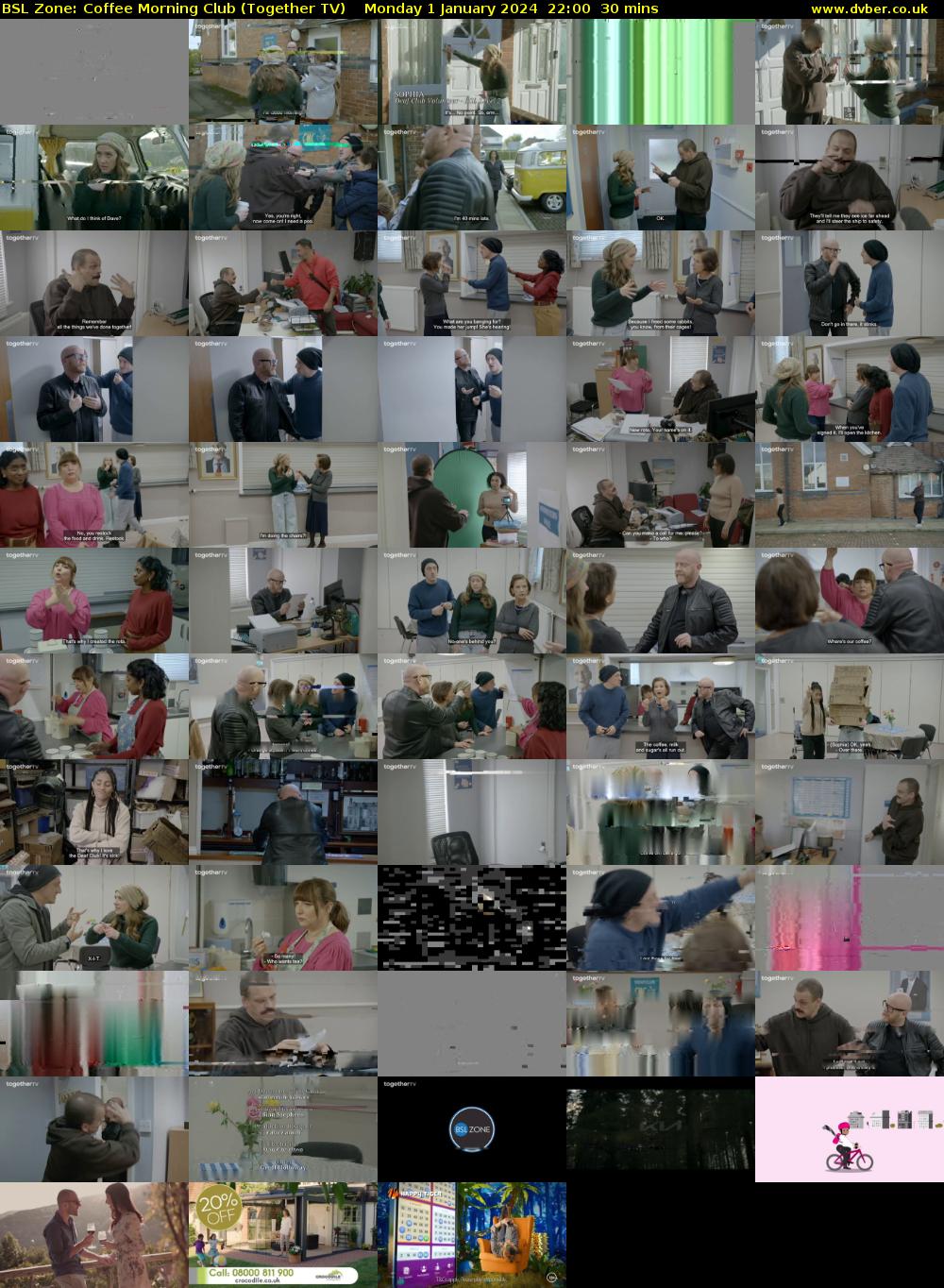 BSL Zone: Coffee Morning Club (Together TV) Monday 1 January 2024 22:00 - 22:30