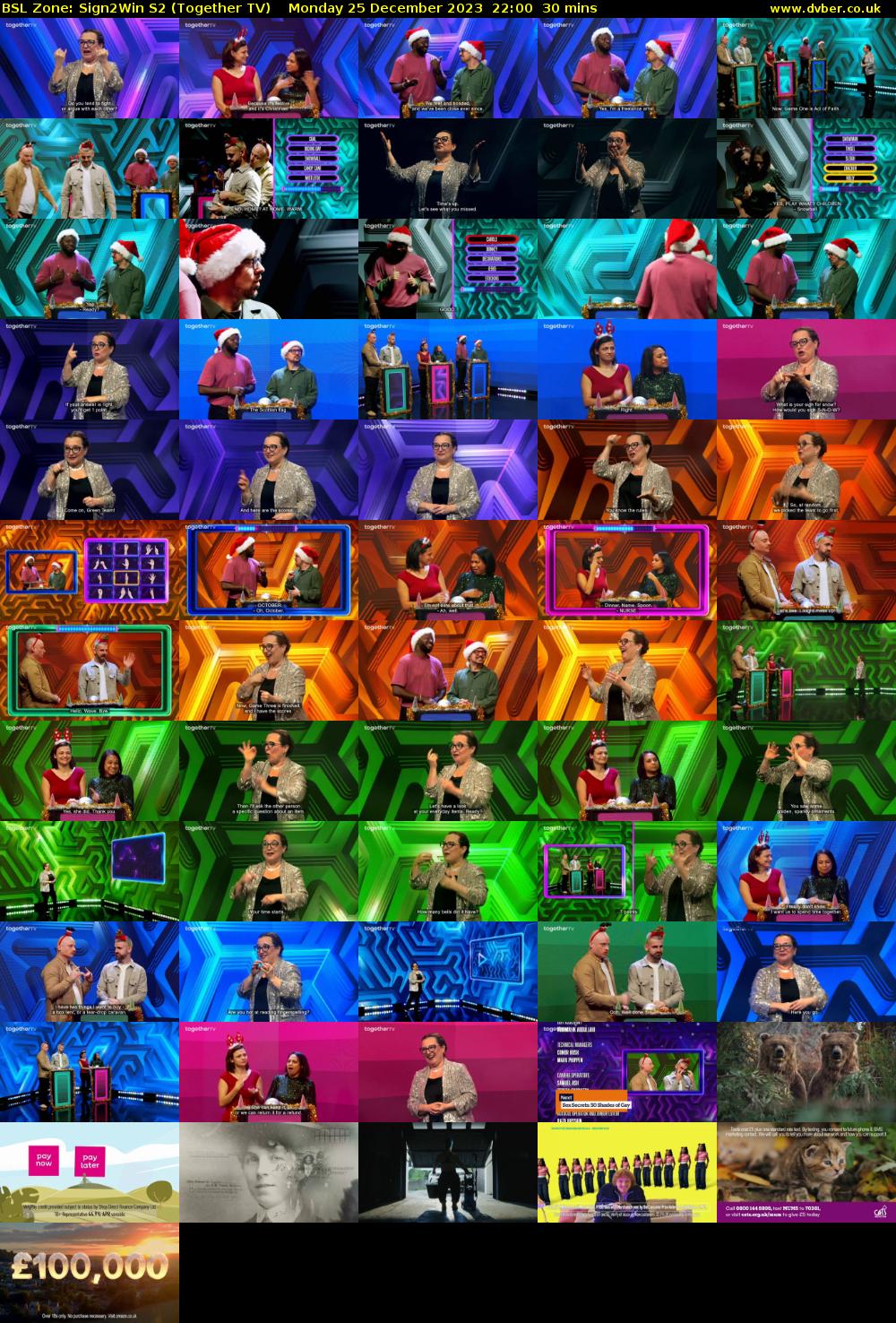 BSL Zone: Sign2Win S2 (Together TV) Monday 25 December 2023 22:00 - 22:30