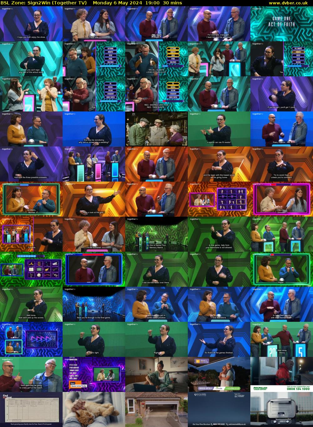 BSL Zone: Sign2Win (Together TV) Monday 6 May 2024 19:00 - 19:30