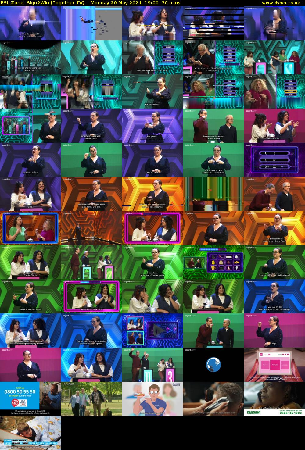 BSL Zone: Sign2Win (Together TV) Monday 20 May 2024 19:00 - 19:30