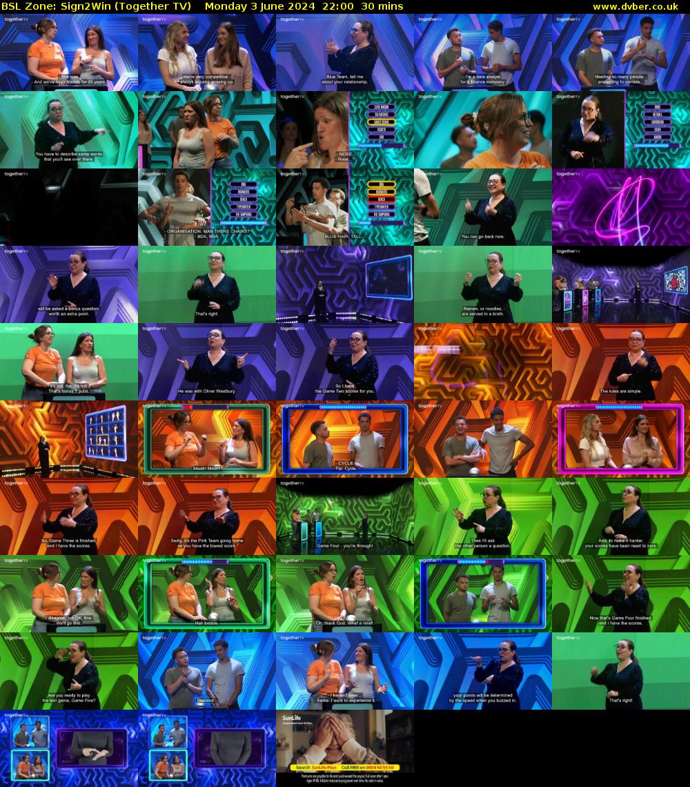 BSL Zone: Sign2Win (Together TV) Monday 3 June 2024 22:00 - 22:30
