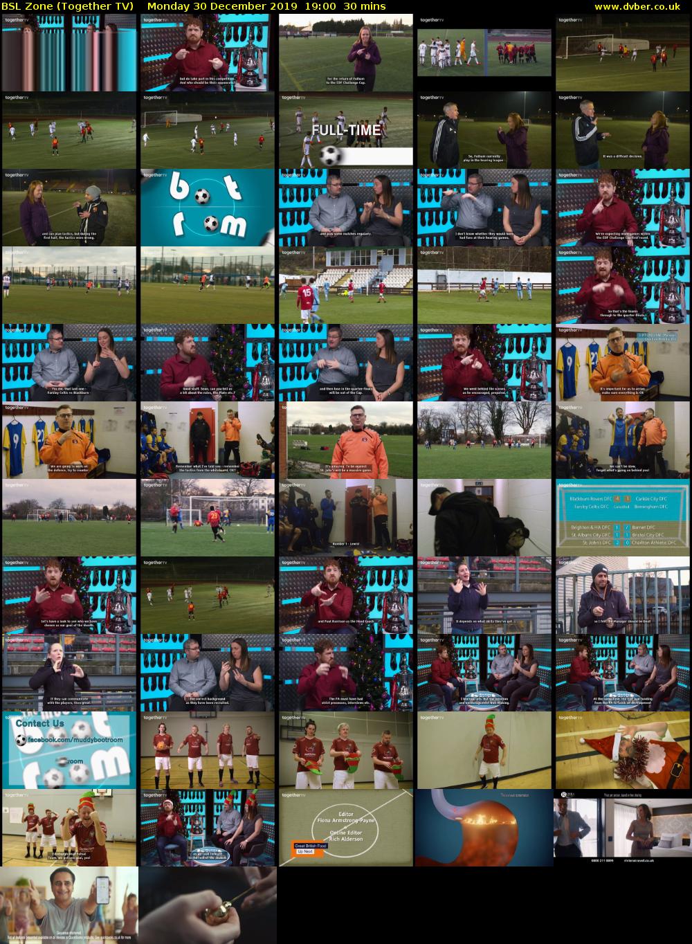 BSL Zone (Together TV) Monday 30 December 2019 19:00 - 19:30