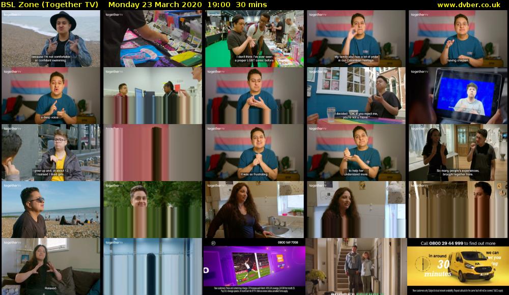 BSL Zone (Together TV) Monday 23 March 2020 19:00 - 19:30