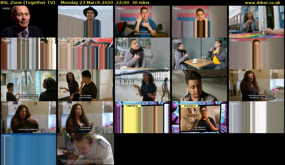 BSL Zone (Together TV) Monday 23 March 2020 22:00 - 22:30