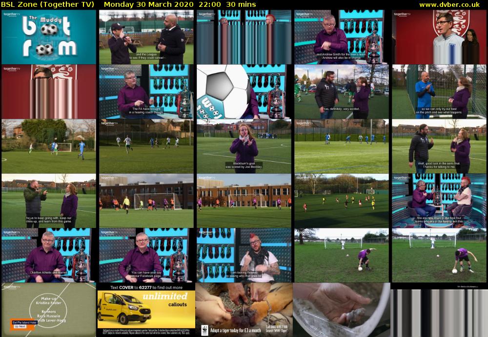 BSL Zone (Together TV) Monday 30 March 2020 22:00 - 22:30