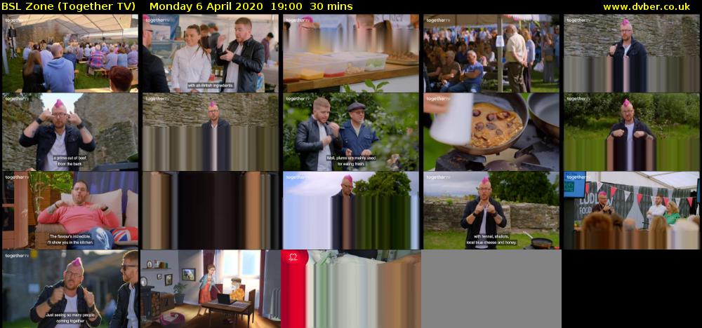BSL Zone (Together TV) Monday 6 April 2020 19:00 - 19:30