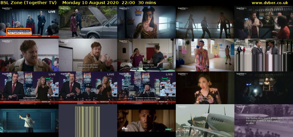 BSL Zone (Together TV) Monday 10 August 2020 22:00 - 22:30