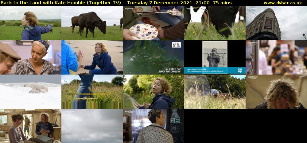 Back to the Land with Kate Humble (Together TV) Tuesday 7 December 2021 21:00 - 22:15