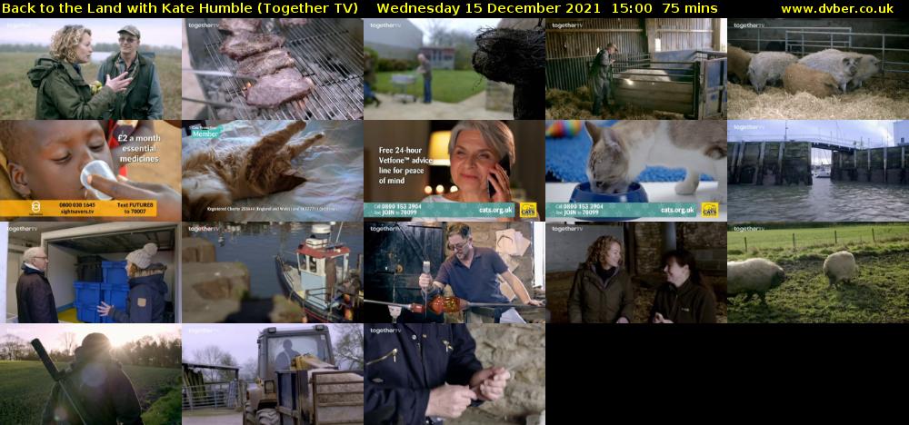 Back to the Land with Kate Humble (Together TV) Wednesday 15 December 2021 15:00 - 16:15
