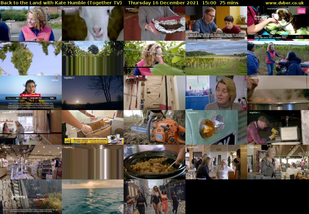 Back to the Land with Kate Humble (Together TV) Thursday 16 December 2021 15:00 - 16:15