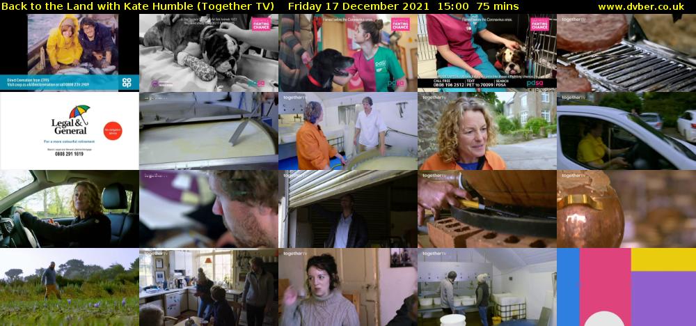 Back to the Land with Kate Humble (Together TV) Friday 17 December 2021 15:00 - 16:15