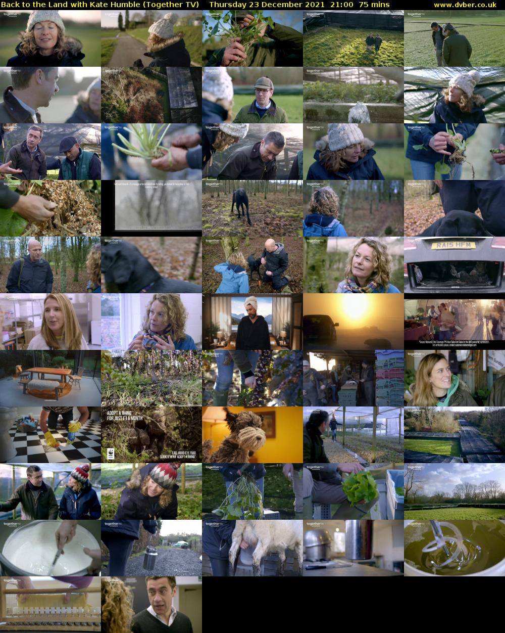 Back to the Land with Kate Humble (Together TV) Thursday 23 December 2021 21:00 - 22:15