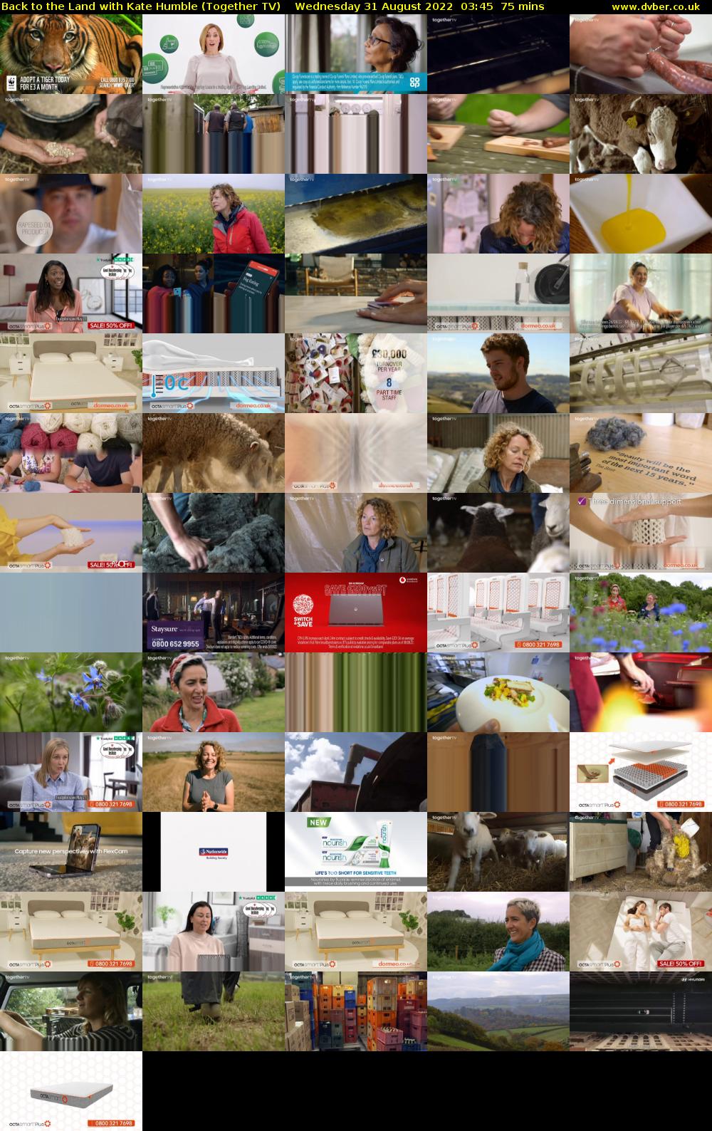 Back to the Land with Kate Humble (Together TV) Wednesday 31 August 2022 03:45 - 05:00