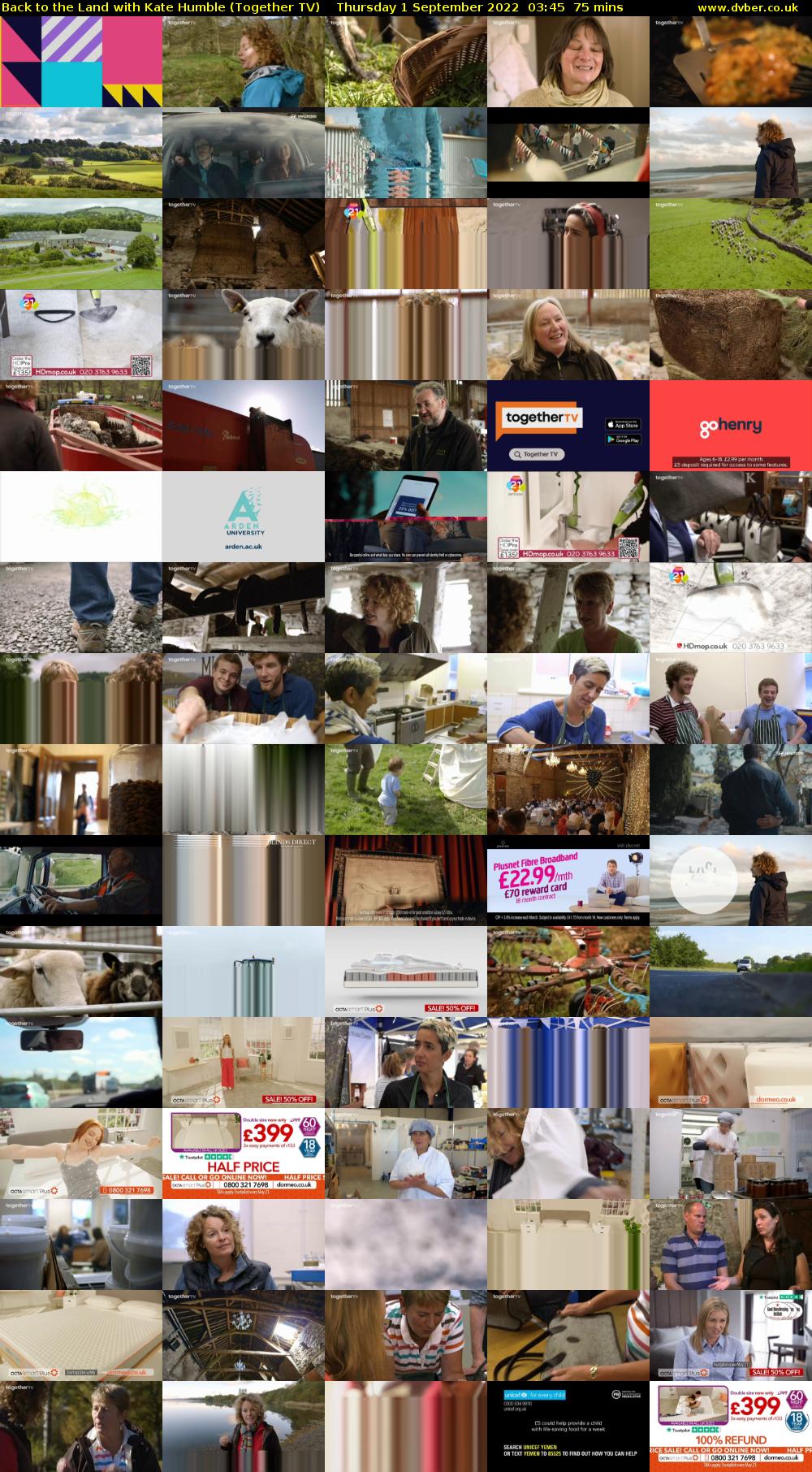 Back to the Land with Kate Humble (Together TV) Thursday 1 September 2022 03:45 - 05:00