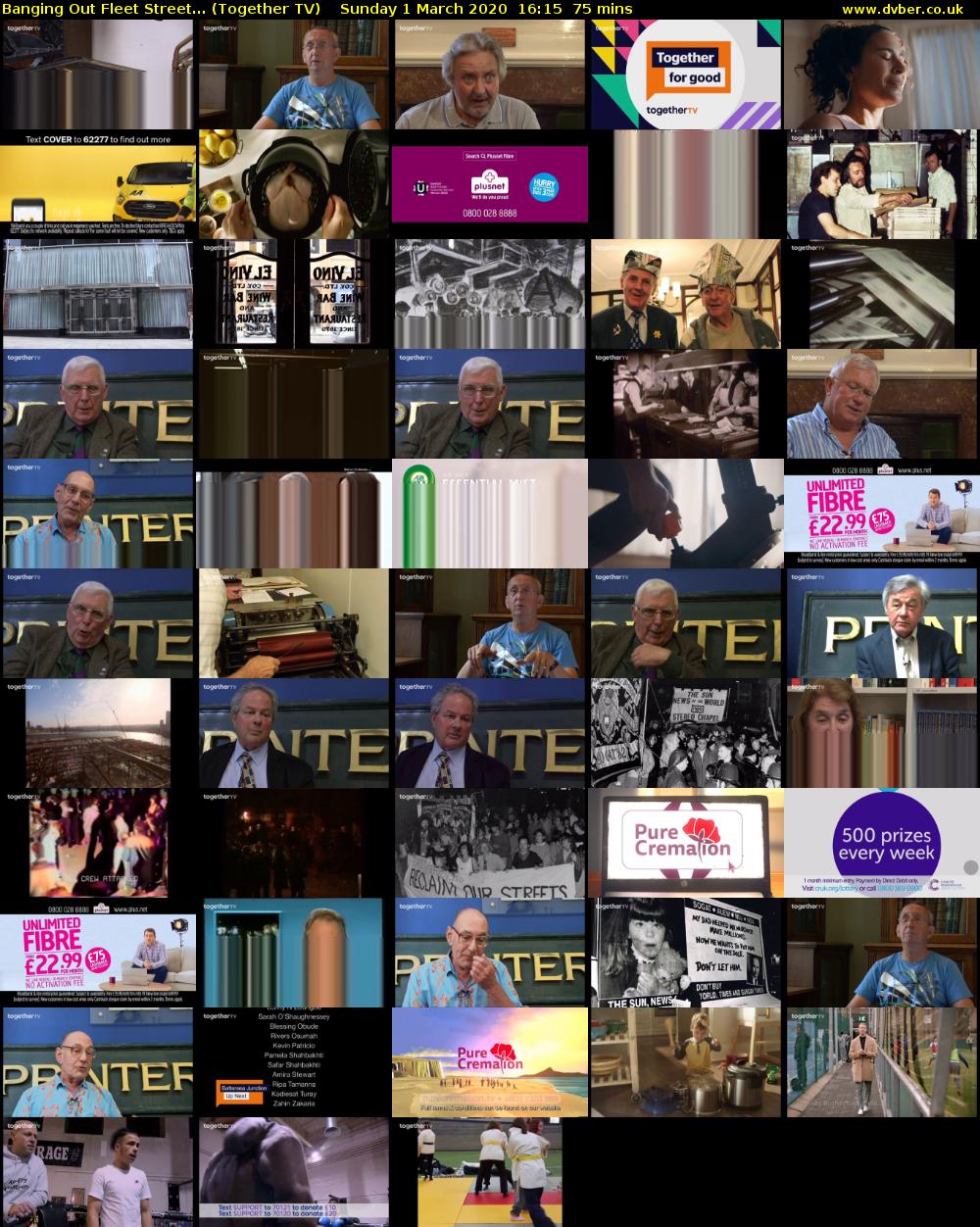 Banging Out Fleet Street... (Together TV) Sunday 1 March 2020 16:15 - 17:30