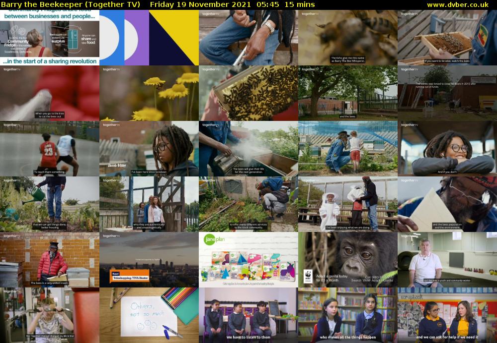 Barry the Beekeeper (Together TV) Friday 19 November 2021 05:45 - 06:00