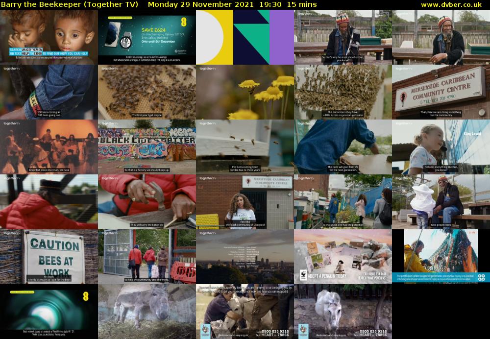Barry the Beekeeper (Together TV) Monday 29 November 2021 19:30 - 19:45