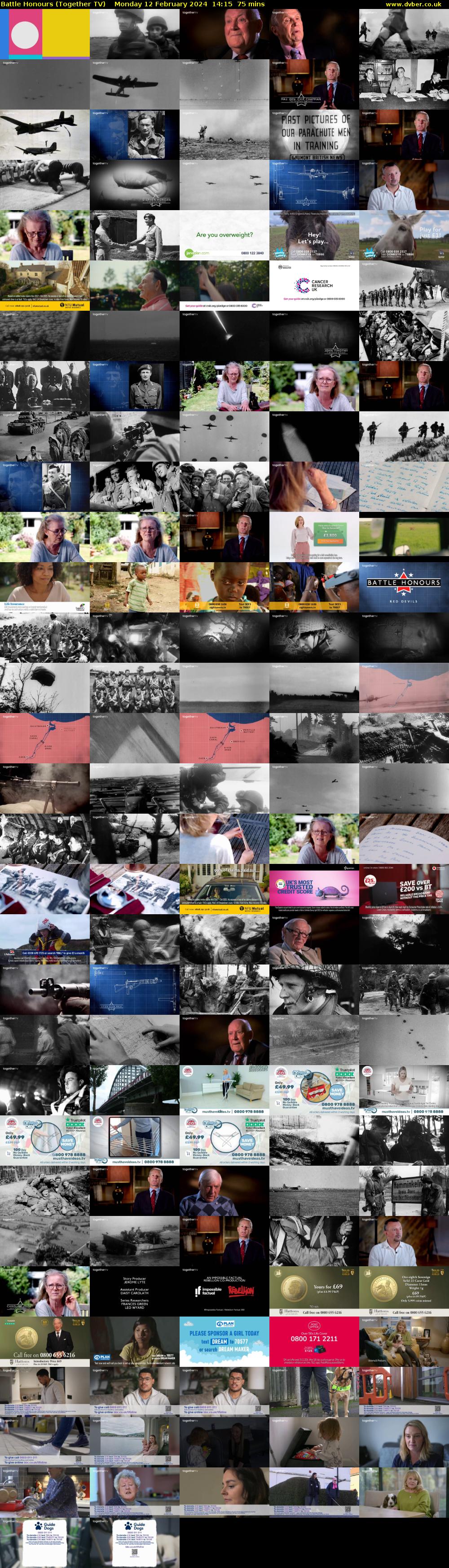 Battle Honours (Together TV) Monday 12 February 2024 14:15 - 15:30